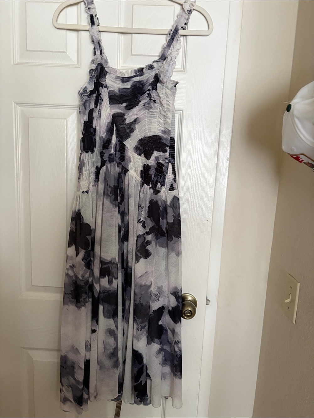 Free People Black and White Floral Midi Dress